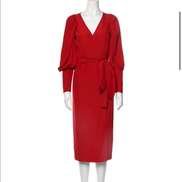 rhode resort wrap dress RHODE Aspen Dress in Ruby | Size Small